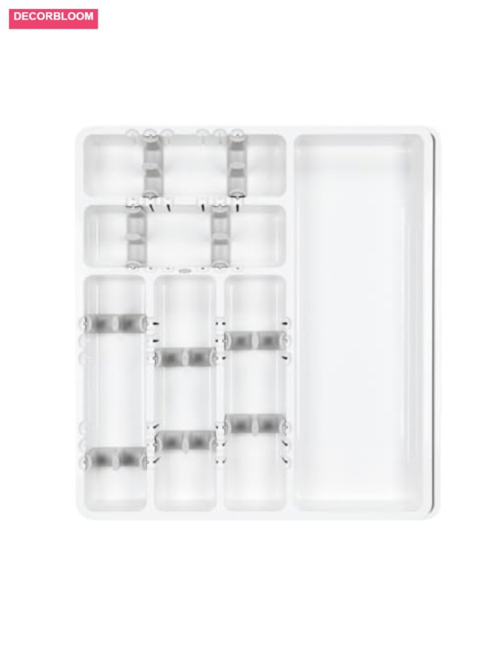 Large Expandable Utensil Organizer with Adjustable Dividers for Kitchen Drawers